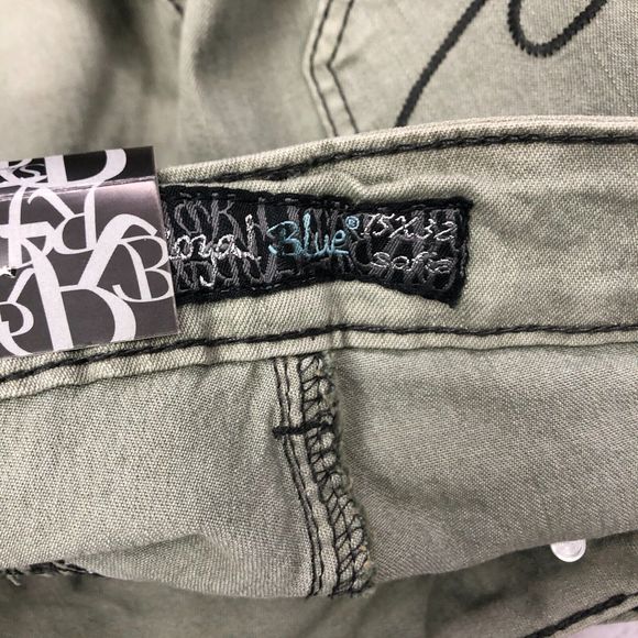 NWT Royal Blue Women Sofia Jeans Size 15 X 32 Olive Green Denim B209 -28 - Picture 10 of 16